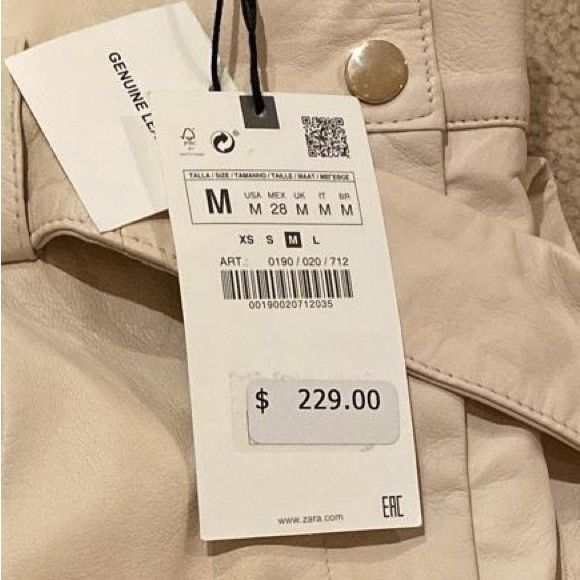 NWT - Zara lamb skin Leather Pants. - Picture 10 of 10